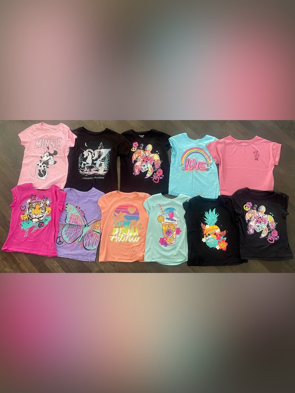 Little Girls Size 7/8 Tee’s Bundle